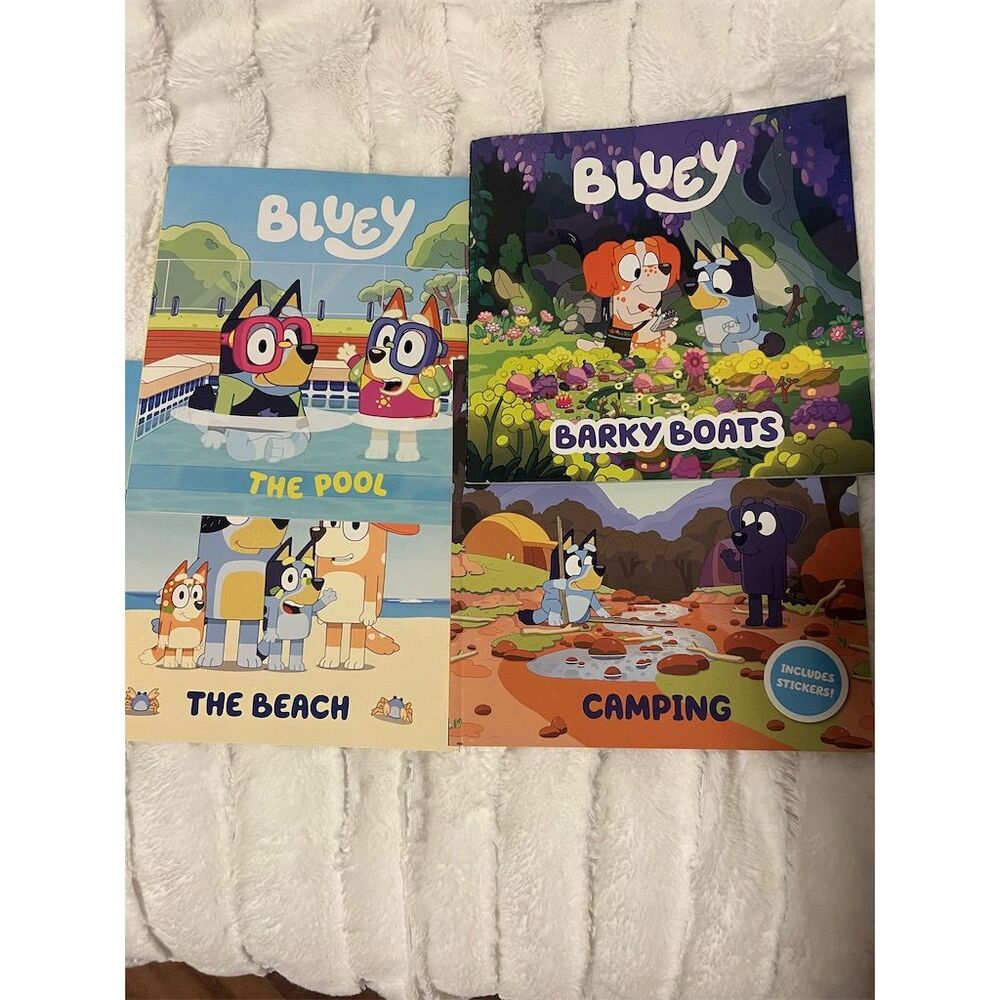 Bluey Picture Books Bundle - The Pool, Barky Boats, The Beach, Camping